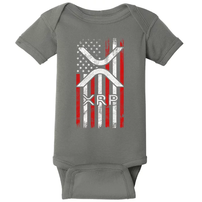 Xrp Cryptocurrency American Flag Baby Bodysuit