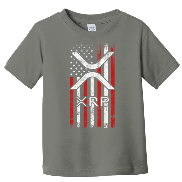 Xrp Cryptocurrency American Flag Toddler T-Shirt