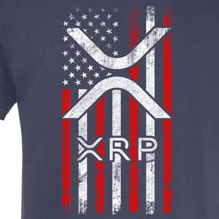 Xrp Cryptocurrency American Flag Garment-Dyed Heavyweight T-Shirt