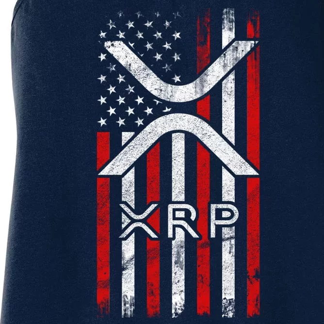 Xrp Cryptocurrency American Flag Women's Racerback Tank