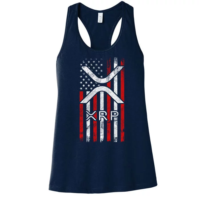 Xrp Cryptocurrency American Flag Women's Racerback Tank