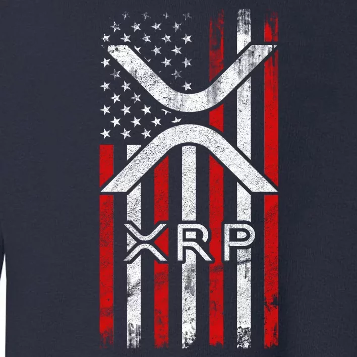 Xrp Cryptocurrency American Flag Toddler Sweatshirt