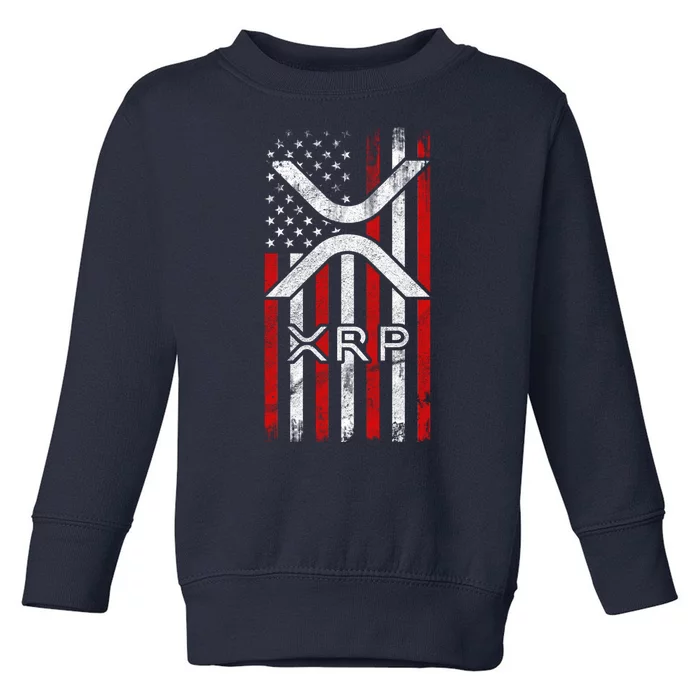 Xrp Cryptocurrency American Flag Toddler Sweatshirt