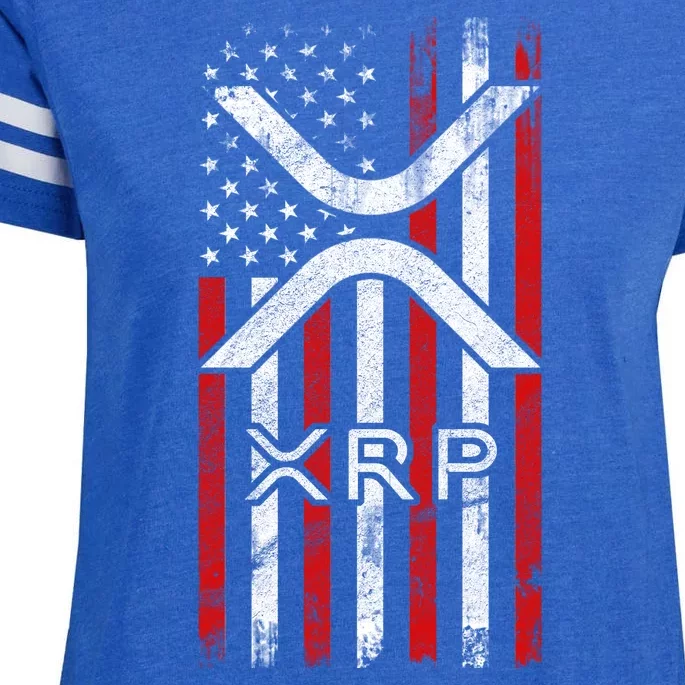 Xrp Cryptocurrency American Flag Enza Ladies Jersey Football T-Shirt