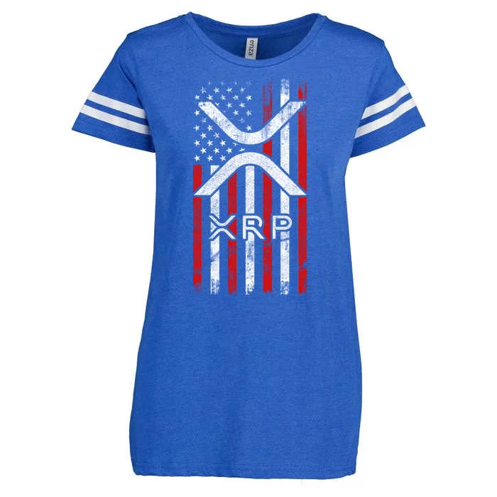 Xrp Cryptocurrency American Flag Enza Ladies Jersey Football T-Shirt