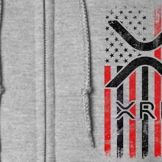 Xrp Cryptocurrency American Flag Full Zip Hoodie