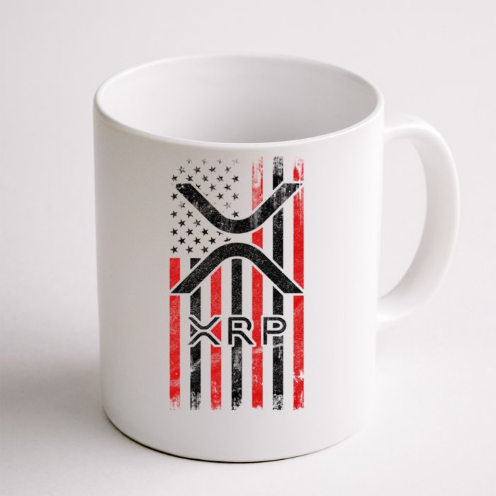 Xrp Cryptocurrency American Flag Front & Back Coffee Mug