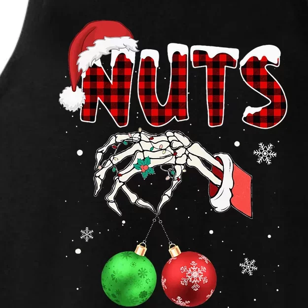 Xmas Chestnuts Chest Nuts Christmas Funny Couple Matching Ladies Tri-Blend Wicking Tank