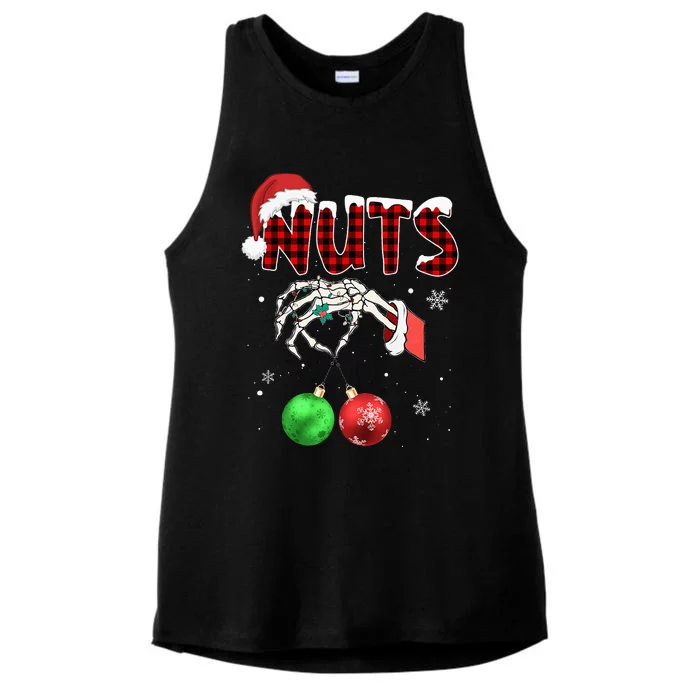 Xmas Chestnuts Chest Nuts Christmas Funny Couple Matching Ladies Tri-Blend Wicking Tank