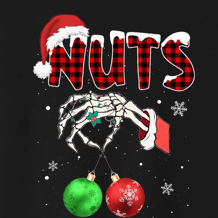 Xmas Chestnuts Chest Nuts Christmas Funny Couple Matching Women's Crop Top Tee