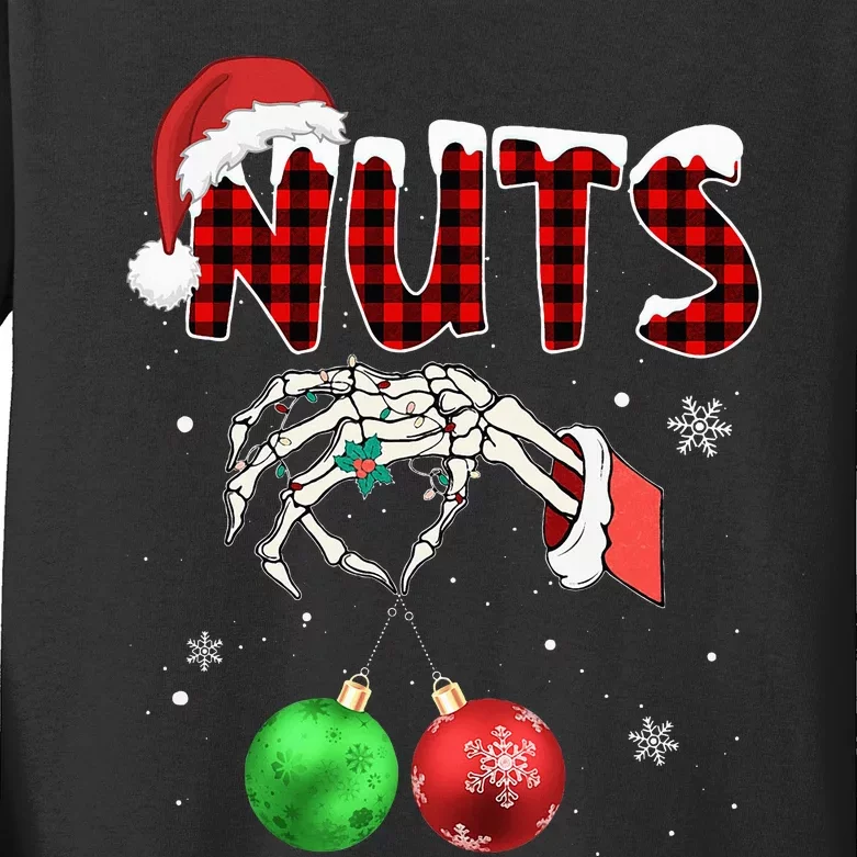 Xmas Chestnuts Chest Nuts Christmas Funny Couple Matching Kids Long Sleeve Shirt