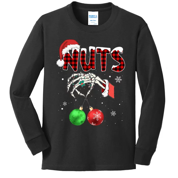 Xmas Chestnuts Chest Nuts Christmas Funny Couple Matching Kids Long Sleeve Shirt