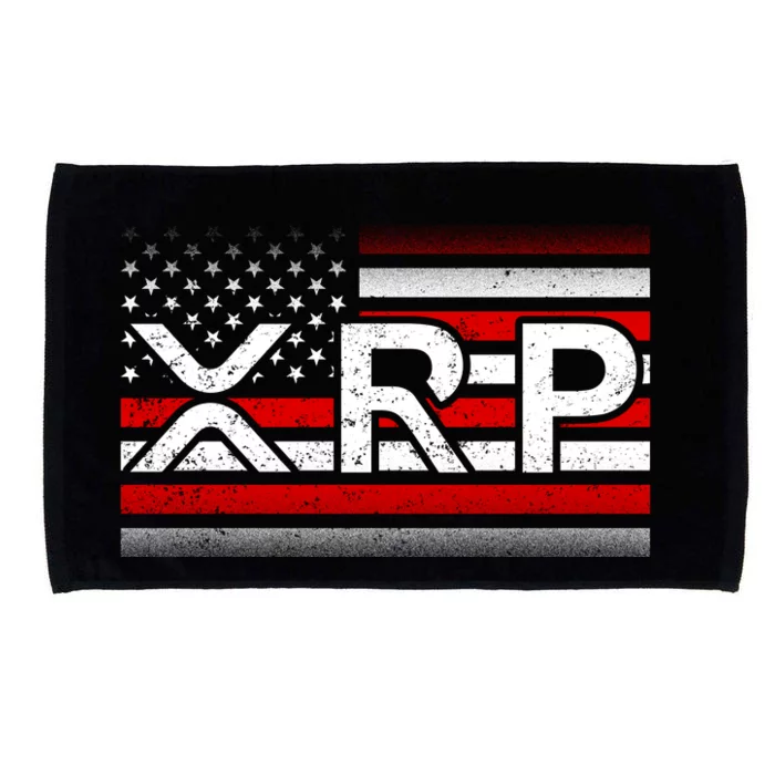 XRP Cryptocurrency Distressed USA American Flag Microfiber Hand Towel