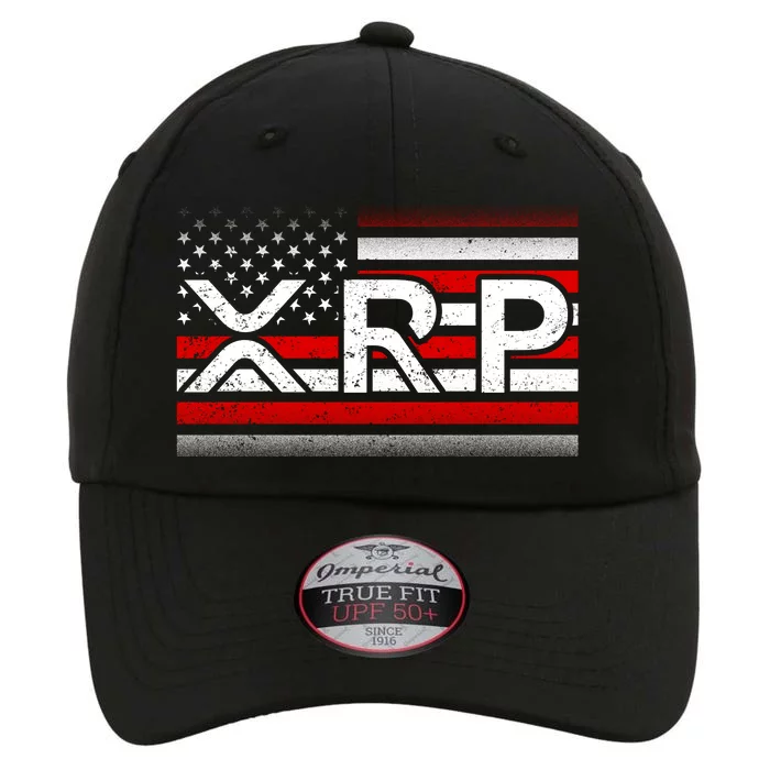 XRP Cryptocurrency Distressed USA American Flag The Original Performance Cap