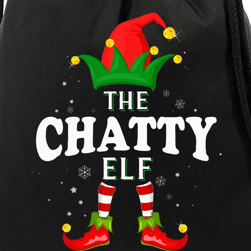 Xmas Chatty Elf Family Matching Christmas Pajama Drawstring Bag