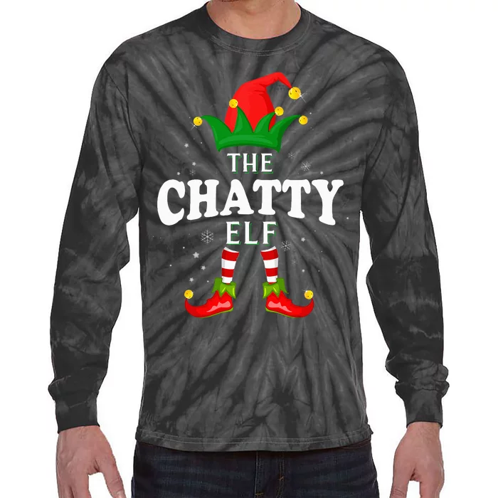 Xmas Chatty Elf Family Matching Christmas Pajama Tie-Dye Long Sleeve Shirt