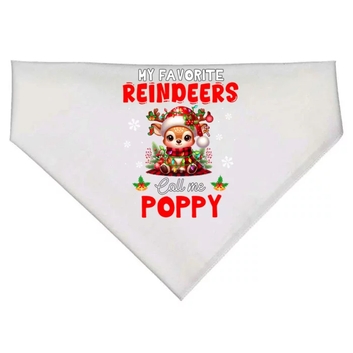 Xmas Colorful Family My Favorite Reindeers Call Me Poppy USA-Made Doggie Bandana