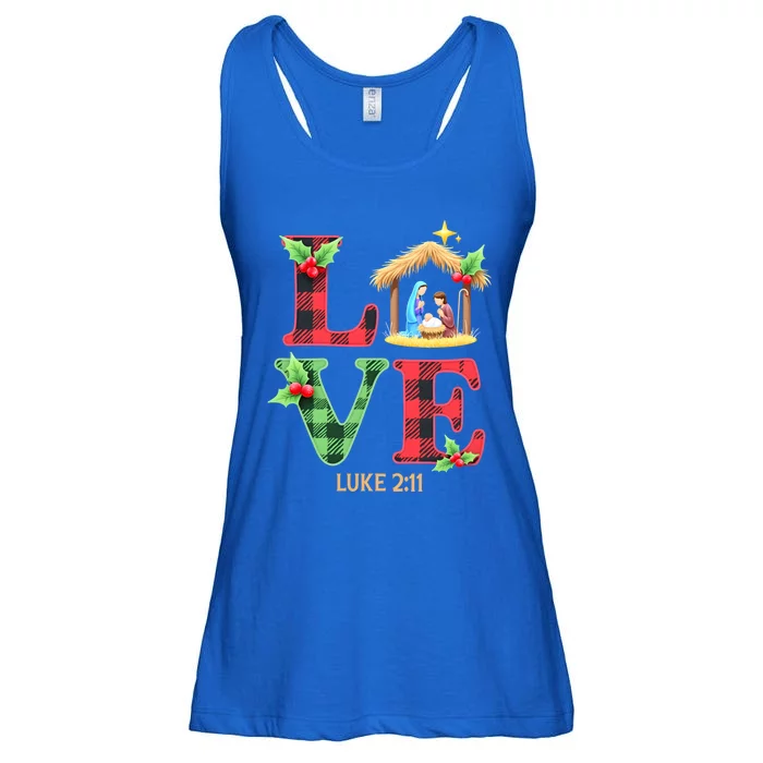 Xmas Christian Family Matching Love Nativity Christmas Jesus Ladies Essential Flowy Tank