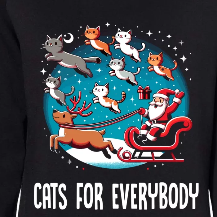 Xmas Cats For Everybody Christmas Cat Gift Womens California Wash Sweatshirt