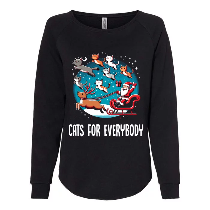 Xmas Cats For Everybody Christmas Cat Gift Womens California Wash Sweatshirt