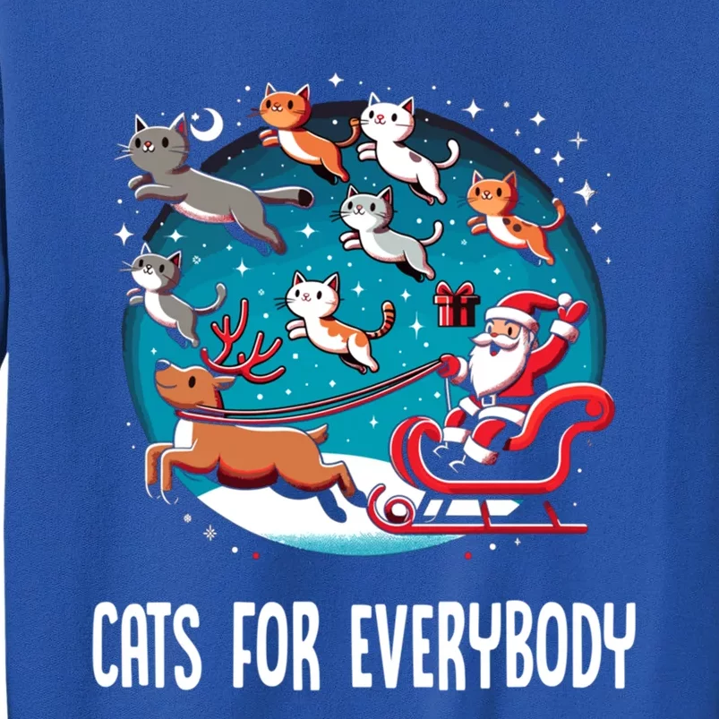 Xmas Cats For Everybody Christmas Cat Gift Tall Sweatshirt