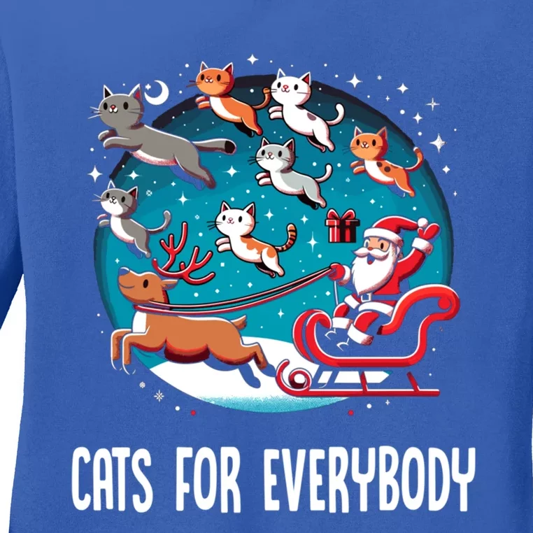 Xmas Cats For Everybody Christmas Cat Gift Ladies Long Sleeve Shirt