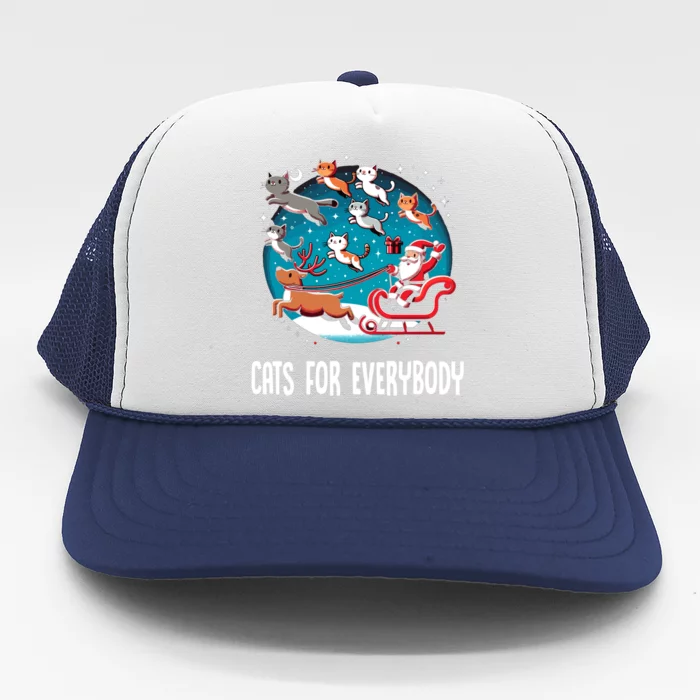 Xmas Cats For Everybody Christmas Cat Gift Trucker Hat