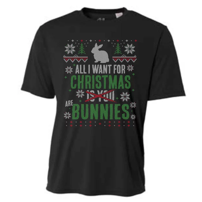 Xmas Cool Gift All I Want For Christmas Are Bunnies Cooling Performance Crew T-Shirt