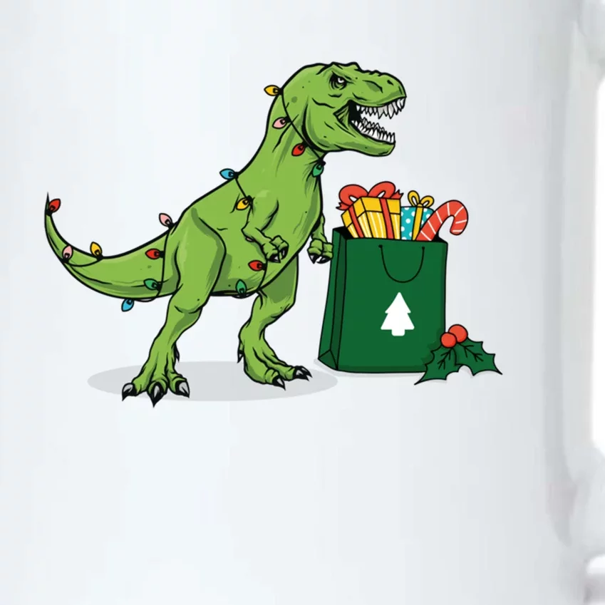 Xmas Christmas Lights Pine Tree Wild Animal T Rex Dinosaur Gift Black Color Changing Mug