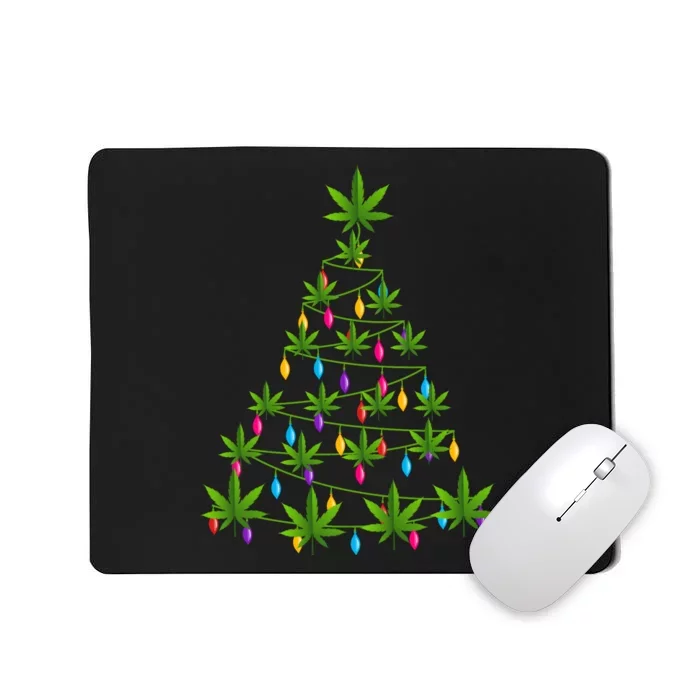 Xmas Cannabis Leaf Tree Funny Holiday Gift Mousepad