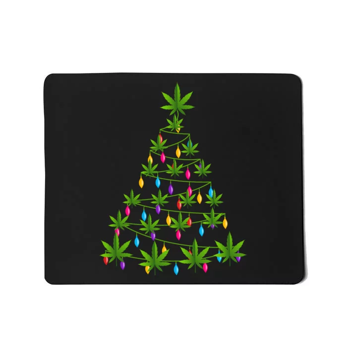 Xmas Cannabis Leaf Tree Funny Holiday Gift Mousepad