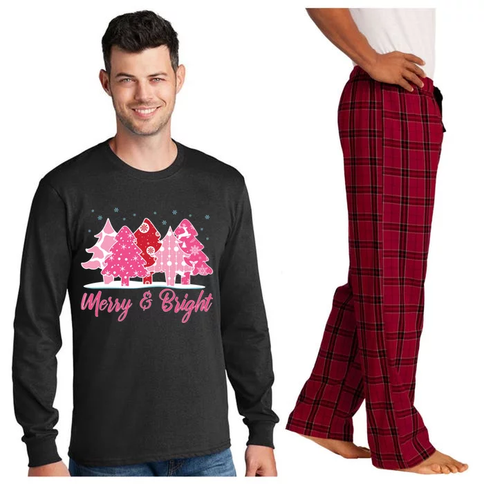 Xmas Christmas Merry And Bright Fir Tree Hoodie Long Sleeve Pajama Set