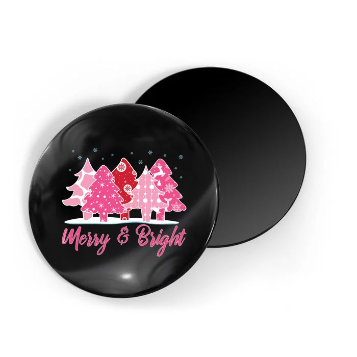 Xmas Christmas Merry And Bright Fir Tree Hoodie Magnet