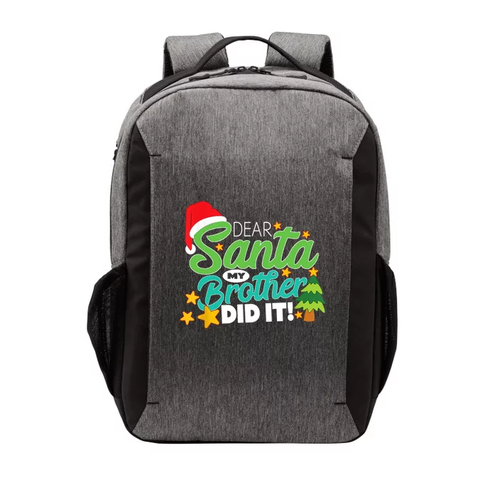 Xmas Christmas Pajama Dear Santa My Brother Did It Vector Backpack