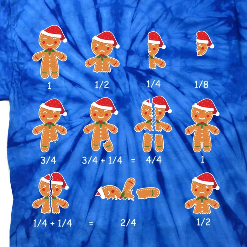 Xmas Cookies Santa Hat Fractions Math Teacher Christmas Cool Gift Tie-Dye T-Shirt