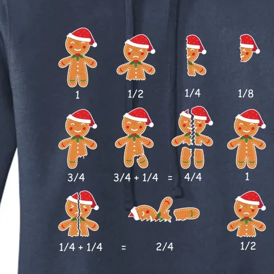 Xmas Cookies Santa Hat Fractions Math Teacher Christmas Cool Gift Women's Pullover Hoodie