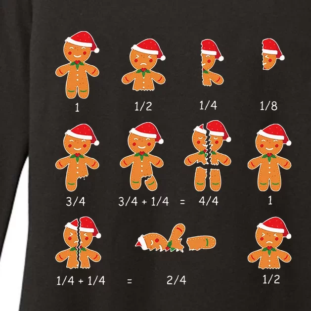 Xmas Cookies Santa Hat Fractions Math Teacher Christmas Womens CVC Long Sleeve Shirt