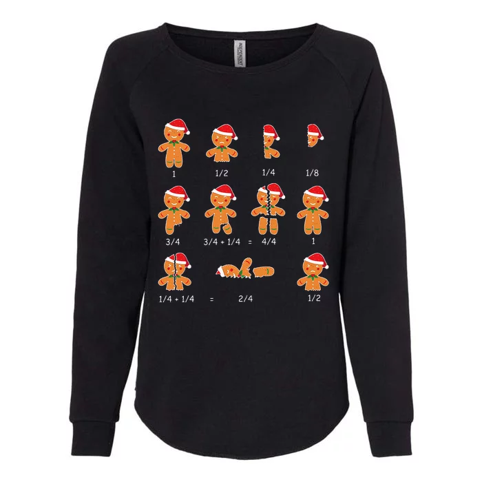 Xmas Cookies Santa Hat Fractions Math Teacher Christmas Womens California Wash Sweatshirt