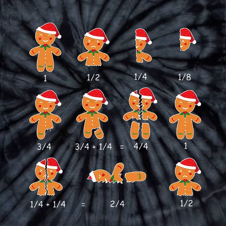 Xmas Cookies Santa Hat Fractions Math Teacher Christmas Tie-Dye T-Shirt