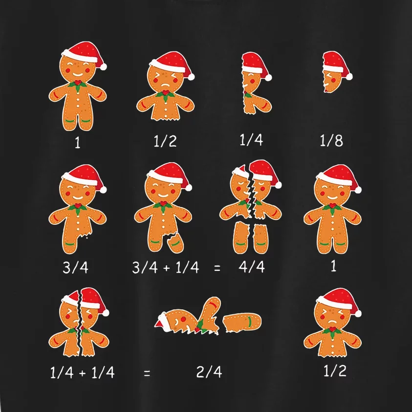 Xmas Cookies Santa Hat Fractions Math Teacher Christmas Kids Sweatshirt