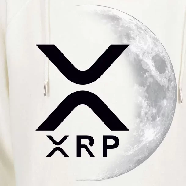 XRP Cryptocurrency To The Moon Womens Funnel Neck Pullover Hood