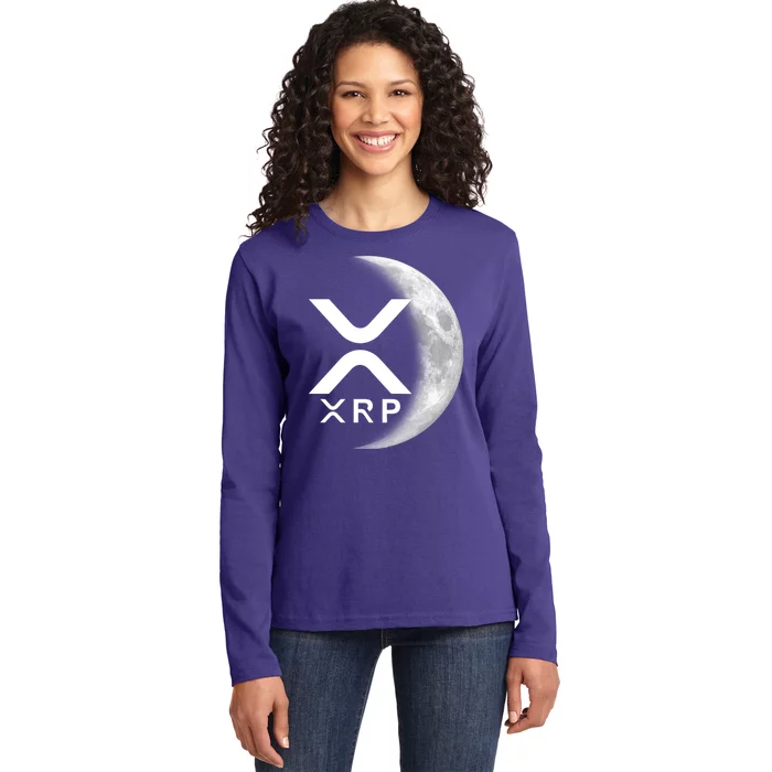 XRP Cryptocurrency To The Moon Ladies Long Sleeve Shirt