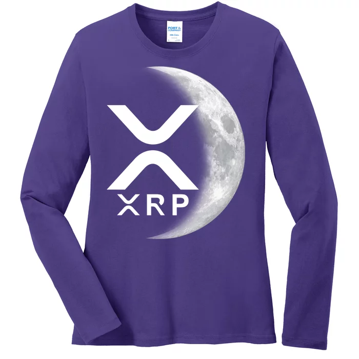 XRP Cryptocurrency To The Moon Ladies Long Sleeve Shirt