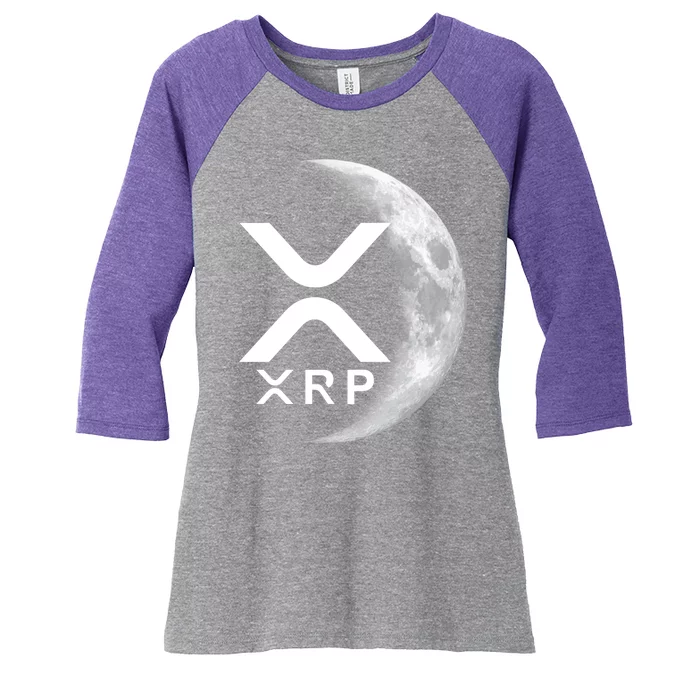 XRP Cryptocurrency To The Moon Women's Tri-Blend 3/4-Sleeve Raglan Shirt