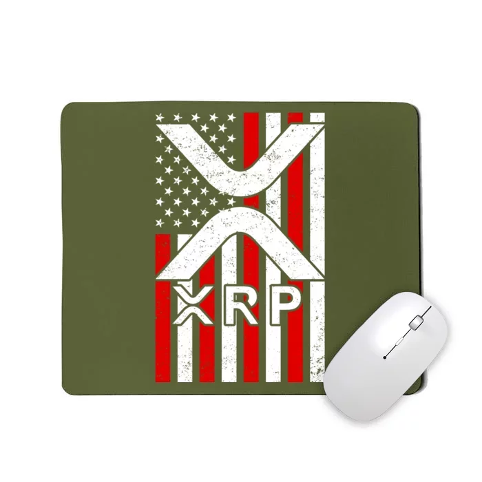 XRP Cryptocurrency USA American Flag Mousepad