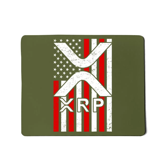 XRP Cryptocurrency USA American Flag Mousepad