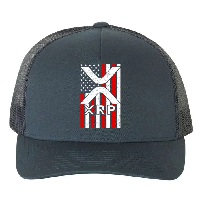 XRP Cryptocurrency USA American Flag Yupoong Adult 5-Panel Trucker Hat