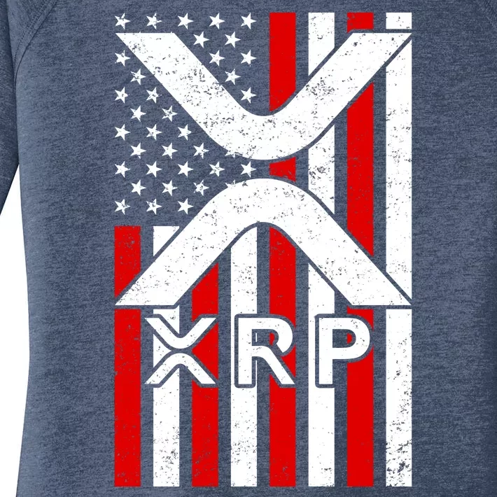 XRP Cryptocurrency USA American Flag Women's Perfect Tri Tunic Long Sleeve Shirt