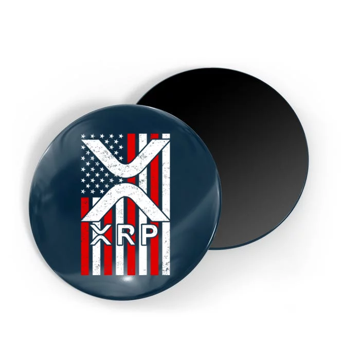 XRP Cryptocurrency USA American Flag Magnet