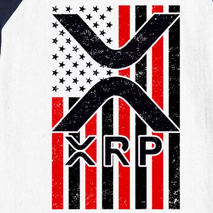 XRP Cryptocurrency USA American Flag Baseball Sleeve Shirt